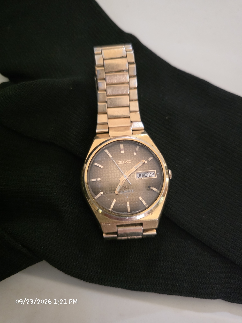 Seiko Men’s Gold-Tone Stainless Steel Day-Date Watch - Gold
